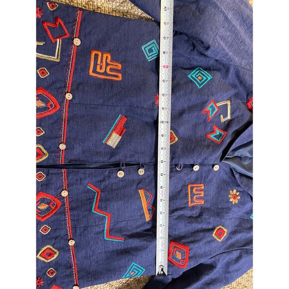 VTG. Norm Thompson Silk Blend Embroidered Jacket Size Med - Picture 6 of 7